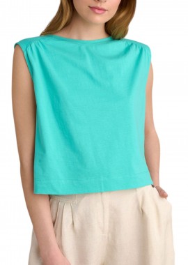 Μπλούζα Αμάνικη Attrattivo Με Άνοιγμα Στην Πλάτη 9921295-AQUA Γυναικείο