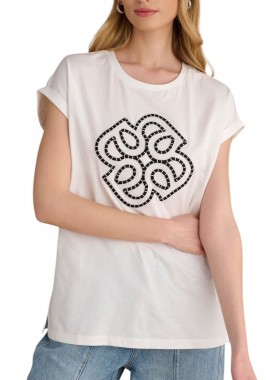 Μπλούζα Κοντομάνικη Attrattivo Με Τύπωμα 9921304-WHITE Γυναικείο