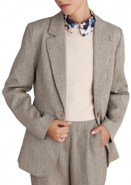 Σακάκι Attrattivo Ψαροκόκαλο 9921574-BEIGE Γυναικείο