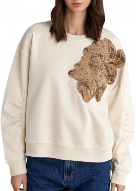 Μπλούζα Μακρυμάνικη Attrattivo Με Τύπωμα 9921604-VANILLA Γυναικείο