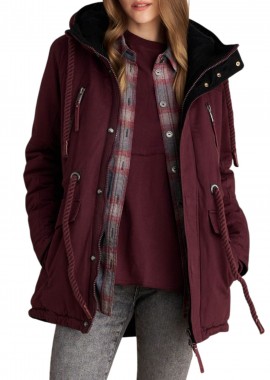 Μπουφάν Attrattivo Παρκά Με Κουκούλα 9921816-OXBLOOD Γυναικείο
