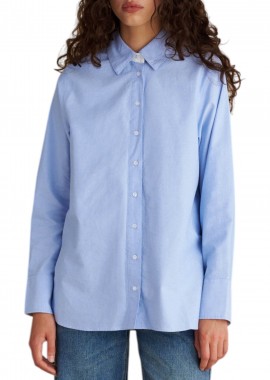 Πουκάμισο Μακρυμάνικο Attrattivo Μονόχρωμο 9922227-LIGHT BLUE Γυναικείο