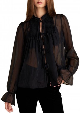 Top Attrattivo Μακρυμάνικο Με Δεσίματα 9922290-BLACK Γυναικείο