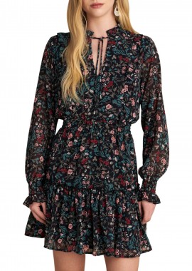 Φόρεμα Attrattivo Μίνι Φλοράλ 9922926-BLACK Γυναικείο