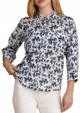 Πουκάμισο Μακρυμάνικο Attrattivo Φλοράλ Κιπούρ 9922962-WHITE Γυναικείο