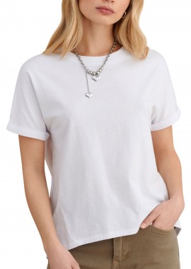 Μπλούζα Κοντομάνικη Attrattivo Με Κολιέ 9923125-WHITE Γυναικείο