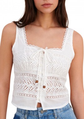 Top Attrattivo Με Διατρήσεις 9923181-WHITE Γυναικείο