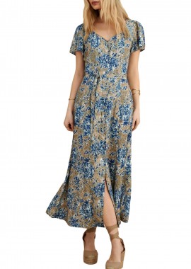 Φόρεμα Attrattivo Εμπριμέ Με Ζώνη 9923201-MULTICOLOR Γυναικείο