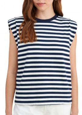 Μπλούζα Αμάνικη Attrattivo Ριγέ Αμάνικη 9923577-BLUE Γυναικείο