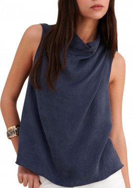 Top Attrattivo Μονόχρωμο 9923700-GREY BLUE Γυναικείο