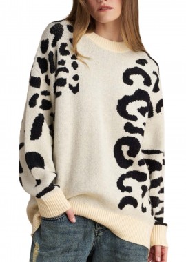 Μπλούζα Μακρυμάνικη Attrattivo Πλεκτή Με Σχέδια 9P22950-OFF WHITE Γυναικείο