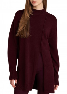 Μπλούζα Μακρυμάνικη Attrattivo Πλεκτή Με Σκίσιμο 9P22954-OXBLOOD Γυναικείο