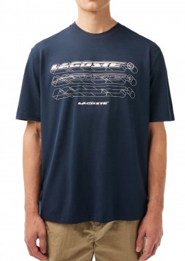 Μπλούζα Κοντομάνικη Lacoste Front Print 3TH5529-LKXE KAKI LAVE Ανδρικό