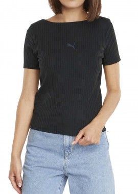 Μπλούζα Κοντομάνικη Puma Her Ribbed Slim 531917-01 Γυναικείο