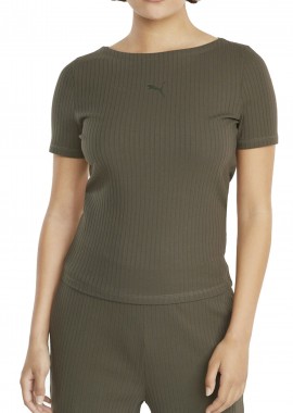 Μπλούζα Κοντομάνικη Puma Her Ribbed Slim 531917-44 Γυναικείο