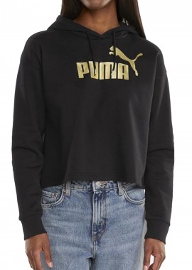 Μπλούζα Μακρυμάνικη Puma ESS+ Metallic Logo Cropped Hood 849957-01 Γυναικείο