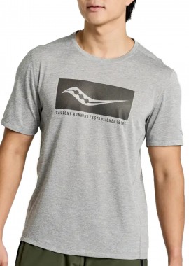 Μπλούζα Κοντομάνικη Saucony Stopwatch Graphic SAM800280-LGHS3 Ανδρικό