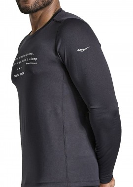 Μπλούζα Μακρυμάνικη Saucony Stopwatch Graphic SAM800311-BKA2 Ανδρικό