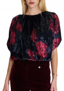 Μπλούζα Μακρυμάνικη Ale Φλοράλ Βελούδινη 82023308-MULTICOLOR Γυναικείο