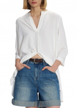 Τουνίκ Ale Ασύμμετρη Μάο Γιακάς 82276252-WHITE Γυναικείο