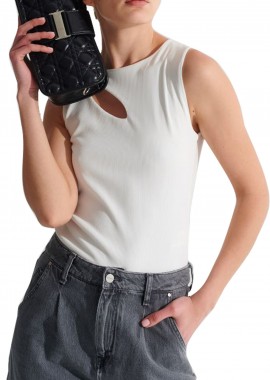 Μπλούζα Αμάνικη Ale Με Cut Out 82887281-CREAM Γυναικείο