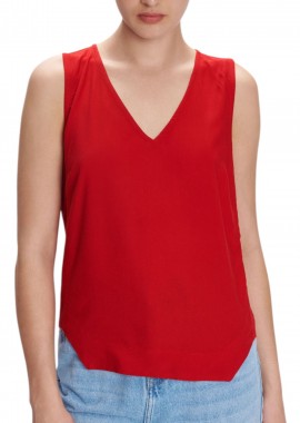 Top Ale Αμάνικο Με V 8918862D-RED Γυναικείο