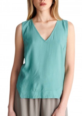Top Ale Αμάνικο Με V 8918862E-MINT Γυναικείο