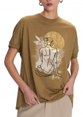 Μπλούζα Κοντομάνικη Ale Με Στάμπα 8920747-KHAKI Γυναικείο