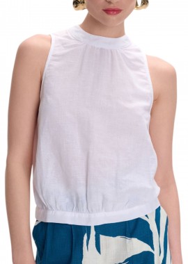 Top Ale Λινό Με Άνοιγμα 8921057-WHITE Γυναικείο