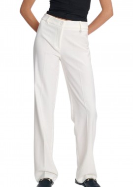 Παντελόνι Υφασμάτινο Ale Formal Ίσια Γραμμή 8921094-WHITE Γυναικείο
