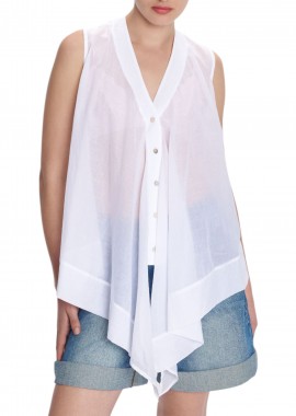 Πουκάμισο Κοντομάνικο Ale Αμάνικο Με Ασυμμετρία 8921180-WHITE Γυναικείο