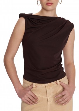 Top Ale Ντραπέ Αμάνικη 8921250-BROWN Γυναικείο