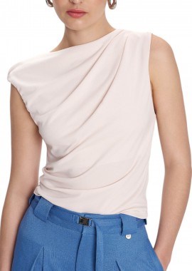 Top Ale Ντραπέ Αμάνικη 8921250-VANILLA Γυναικείο