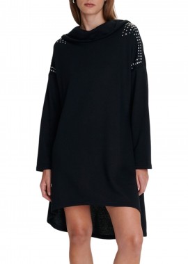 Φόρεμα Ale Ασύμμετρο Με Κουκούλα 8921589-BLACK Γυναικείο