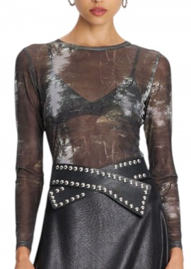 Top Ale Κορμάκι Εμπριμέ See-Through 8921632-MULTICOLOR Γυναικείο