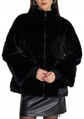 Παλτό Ale Με Όψη Γούνας 8921722-BLACK Γυναικείο