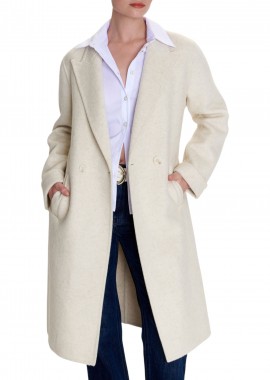 Παλτό Ale Σταυροκουμπωτό Με Ζώνη 8921730-VANILLA Γυναικείο