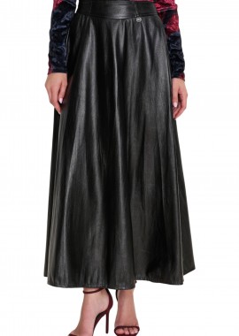 Φούστα Ale Μάξι Δερματίνη 8921907-BLACK Γυναικείο
