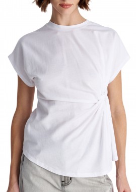 Μπλούζα Αμάνικη Ale Με Σούρα Στο Πλάι 8922778-WHITE Γυναικείο