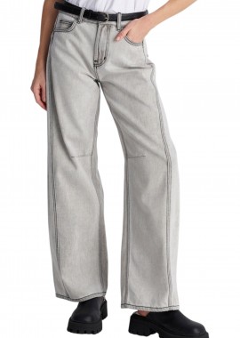 Παντελόνι Jean Ale Wide Leg Με Ζώνη 8922971-GREY Γυναικείο