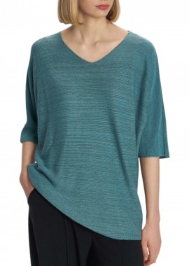 Μπλούζα Κοντομάνικη Ale Πλεκτή Με Μανίκι 3/4 8P17237H-PETROL Γυναικείο