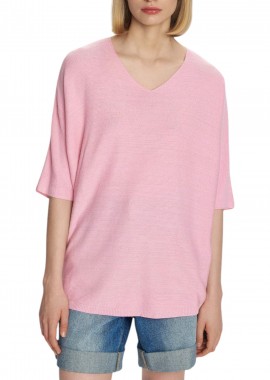 Μπλούζα Κοντομάνικη Ale Πλεκτή Με Μανίκι 3/4 8P17237H-PINK Γυναικείο