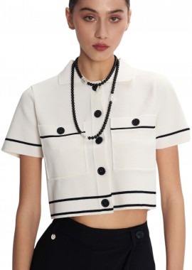 Ζακέτα Ale Cropped 8P22502-WHITE Γυναικείο