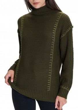 Μπλούζα Μακρυμάνικη Ale Πλεκτή Μακριά 8P22911-KHAKI Γυναικείο