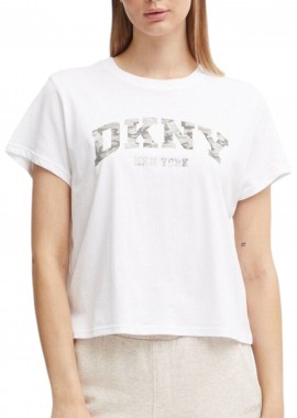Μπλούζα Κοντομάνικη DKNY Camo Printed Logo DP4T9991-WHT-WHITE Γυναικείο