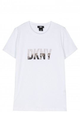 Μπλούζα Κοντομάνικη DKNY Logo Με Στρας P4DHJWNA-WHT-WHITE Γυναικείο