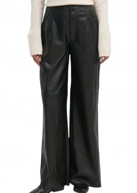 Παντελόνι Δερμάτινο DKNY Faux Leather Wide Leg DJ4P3039-BLK Γυναικείο