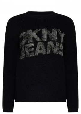 Πουλόβερ DKNY Logo DJ4R0351-BLK-BLACK Γυναικείο