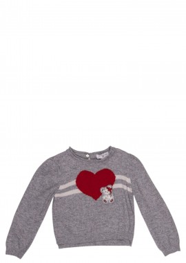 Μπλούζα Μακρυμάνικη Monnalisa Pull Cuore-Orsetto 394616 4050-0032 Κορίτσι