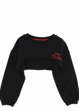 Μπλούζα Μακρυμάνικη Monnalisa Φούτερ Mini Super Short Te 498617PQ 8748-0050 Κορίτσι